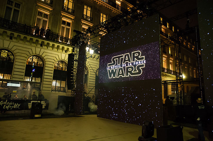 écran + structures + sono star wars