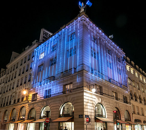réalisation boutique hermès avec éclairage 